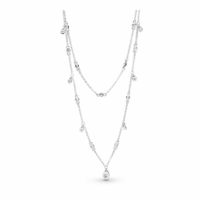 Pandora Chandelier Droplets Necklace Silver Egypt OQ6159047